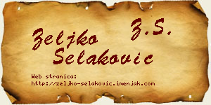 Željko Selaković vizit kartica